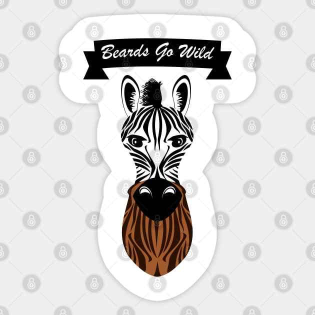 Zebra Beard Sticker by mailboxdisco